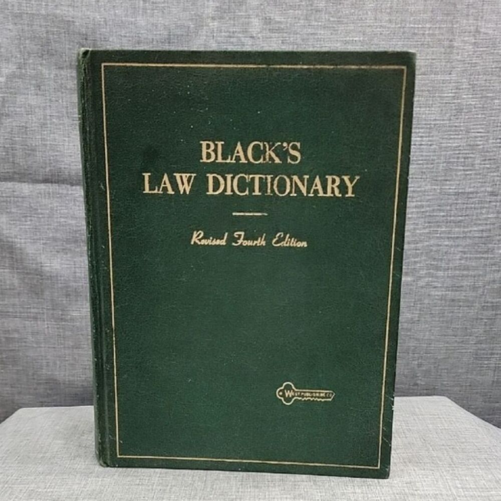 Black's Law Dictionary Revised Fourth 4th Edition Vintage 1968 Green Hard Cover